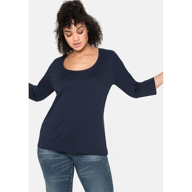 Sheego 3/4-Arm-Shirt »Große Größen«, aus reiner Baumwolle bestellen