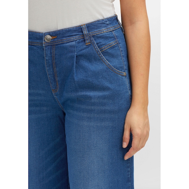Sheego Stretch-Jeans »Große Größen«, als Culotte mit Bundfalten online |  I'm walking