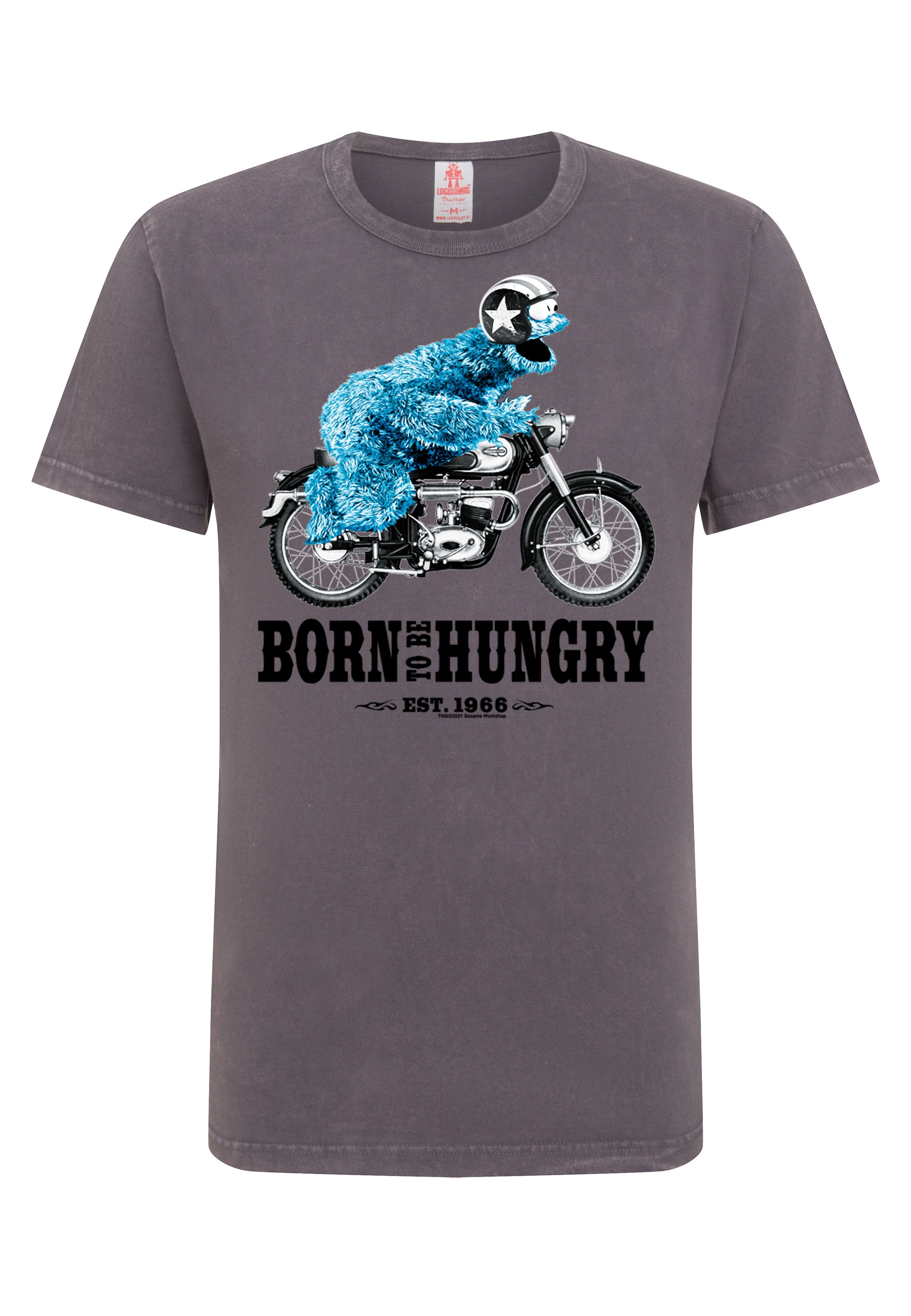 LOGOSHIRT - mit bestellen Print »Sesamstrasse T-Shirt Motorrad«, Krümelmonster lizenziertem