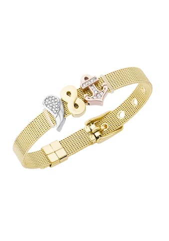 Jacques Charrel Armband »Milanaise mit Kristallsteinen Flügel, Infinity, Anker« kaufen
