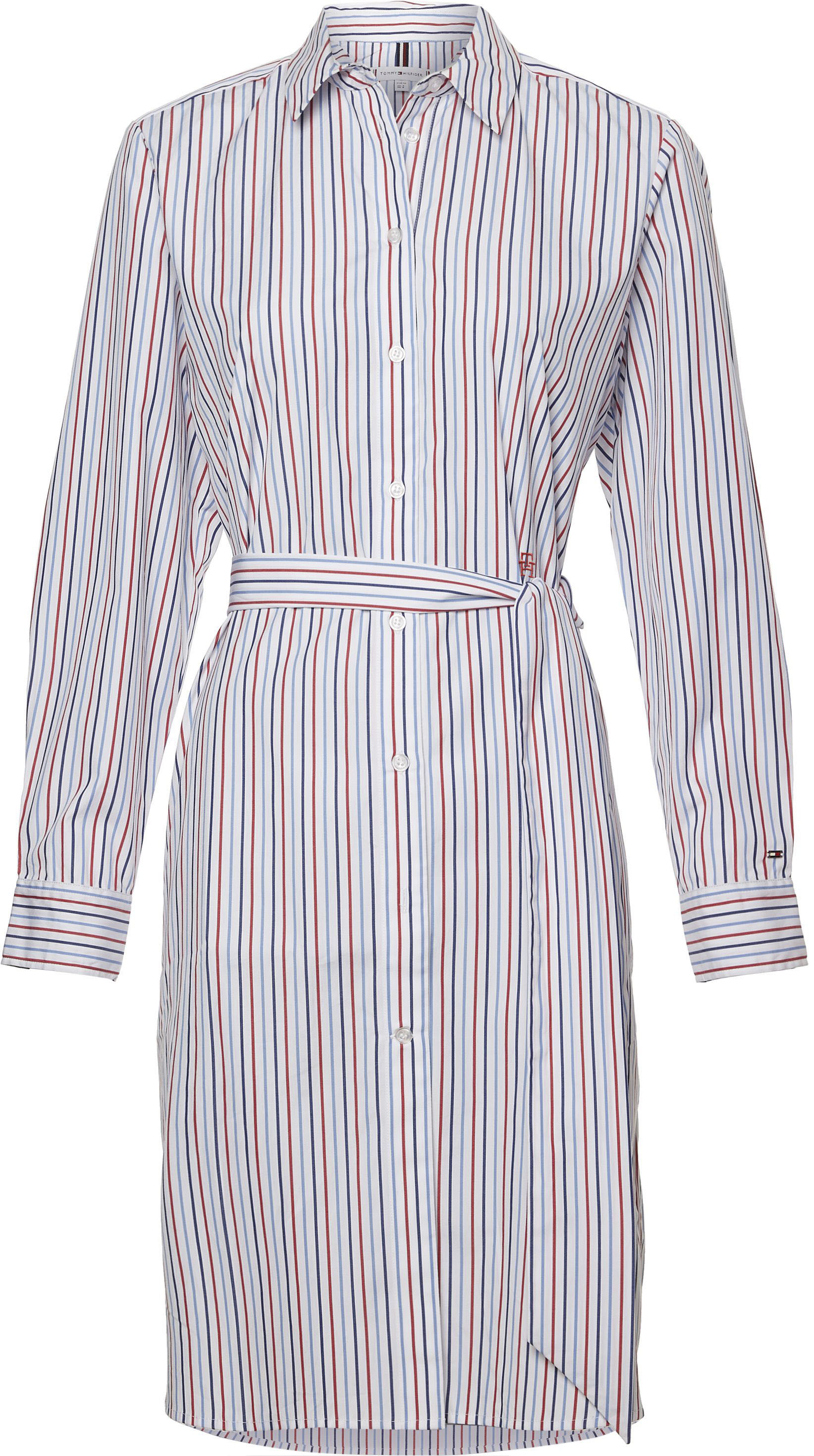 tommy hilfiger -  Hemdblusenkleid "ORG CO GBL STP KNEE SHIRT DRESS", mit Global Stripe &  Markenlabel