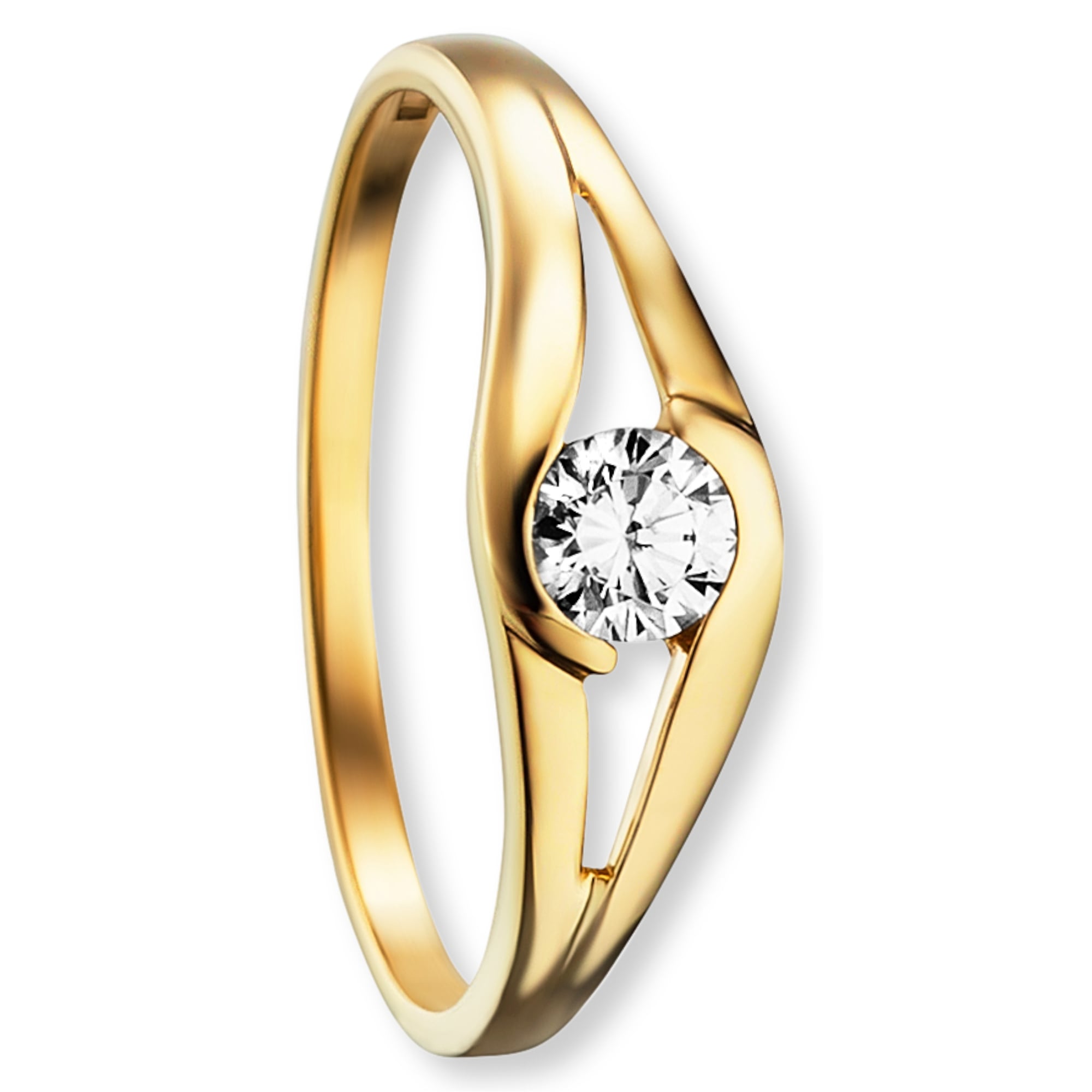 ONE ELEMENT Goldring »Zirkonia Ring aus 333 Gelbgold«, Damen Gold Schmuck  online kaufen | I\'m walking