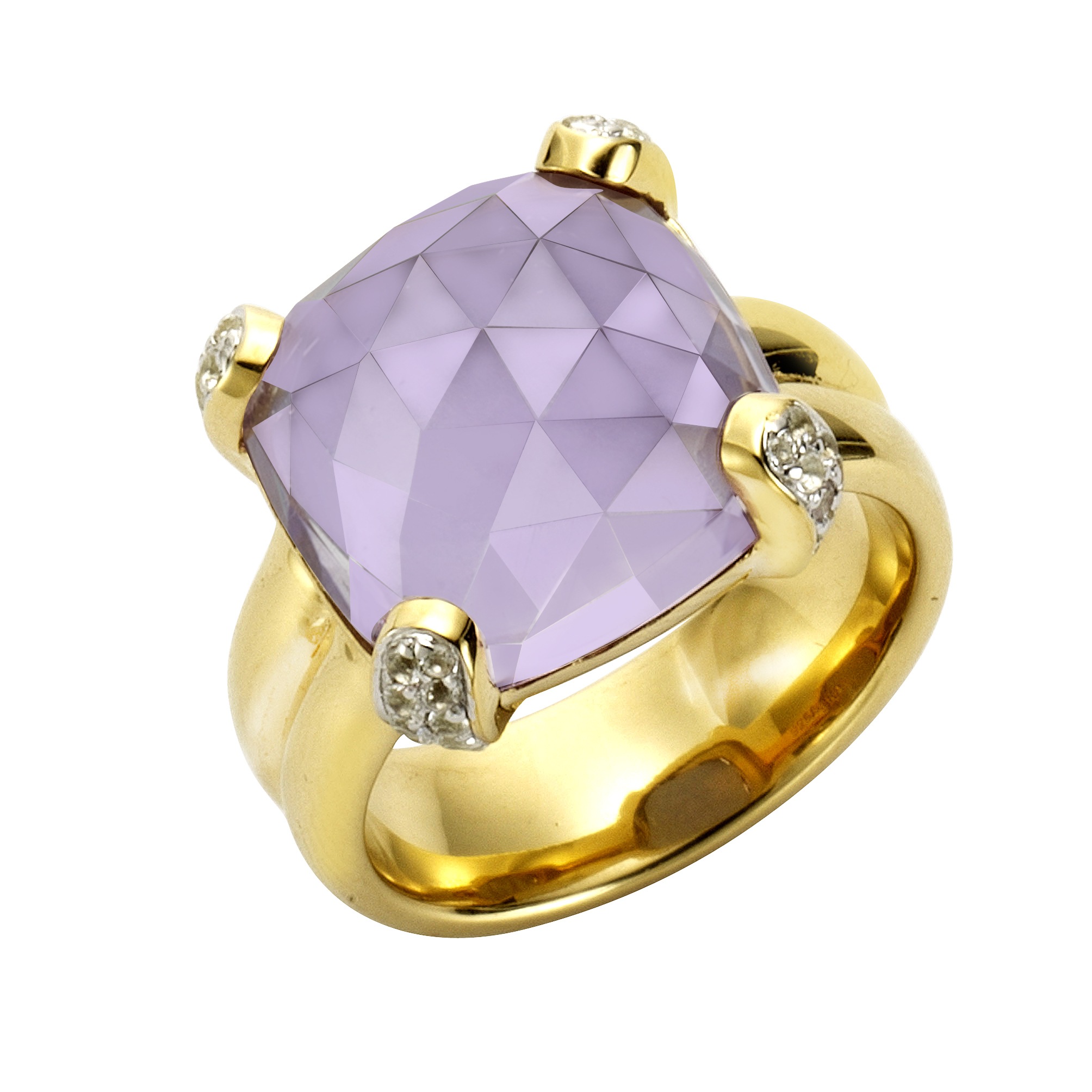 Jamelli Fingerring 925 Silber Quarz (beh.) Weißtopas
