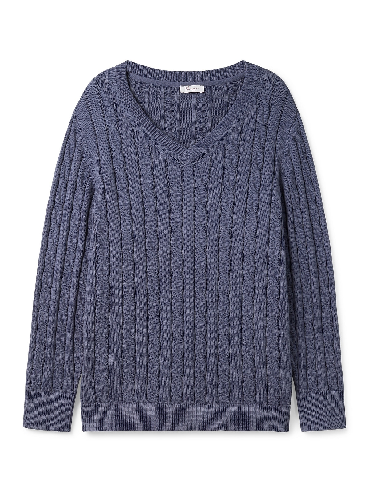 Sheego V-Ausschnitt-Pullover mit Baumwolle, online Zopfmuster aus »Große Größen«,
