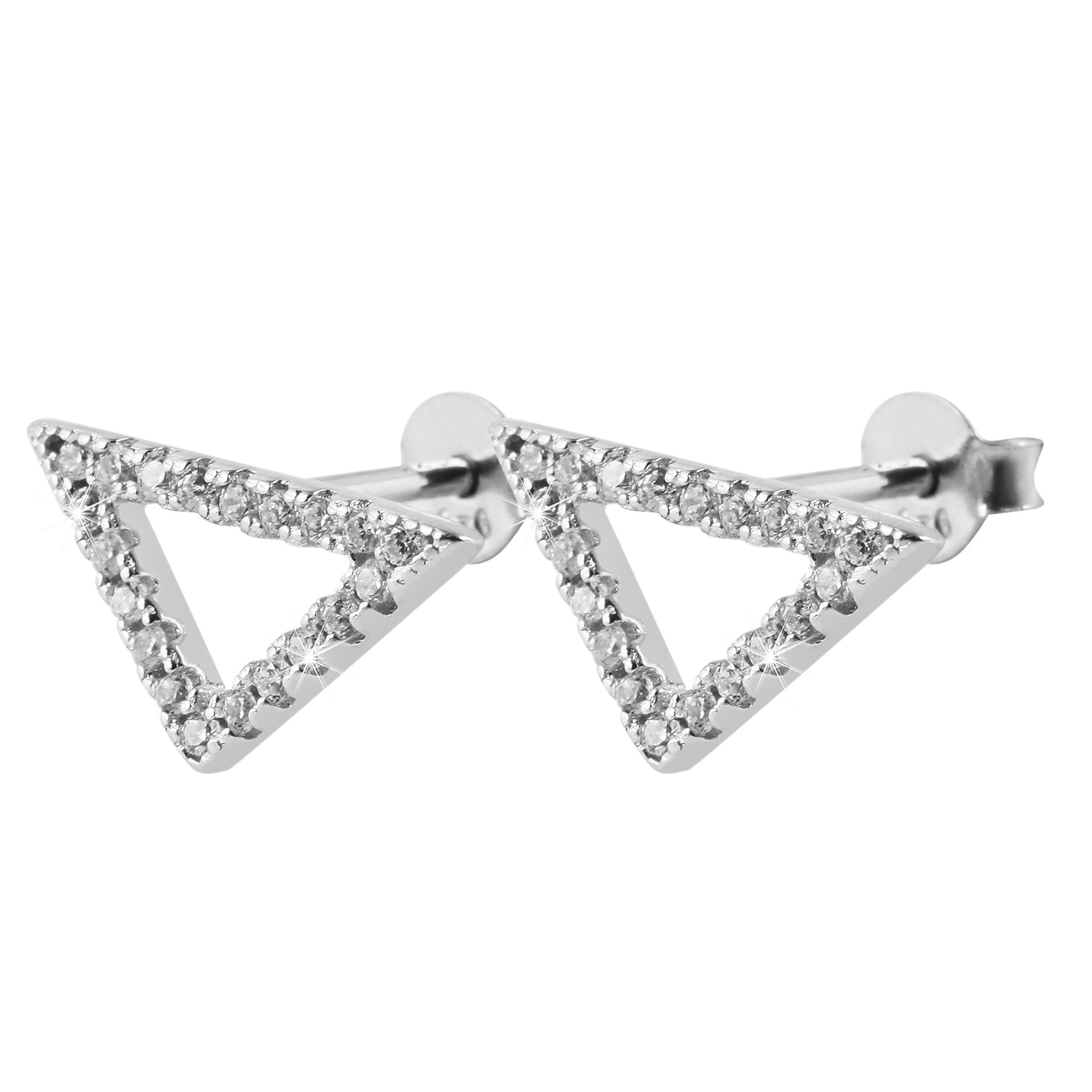 Adelia´s Paar Ohrstecker »Ohrstecker Dreieck aus 925 Silber mit Zirkonia 7  cm« online kaufen | I\'m walking