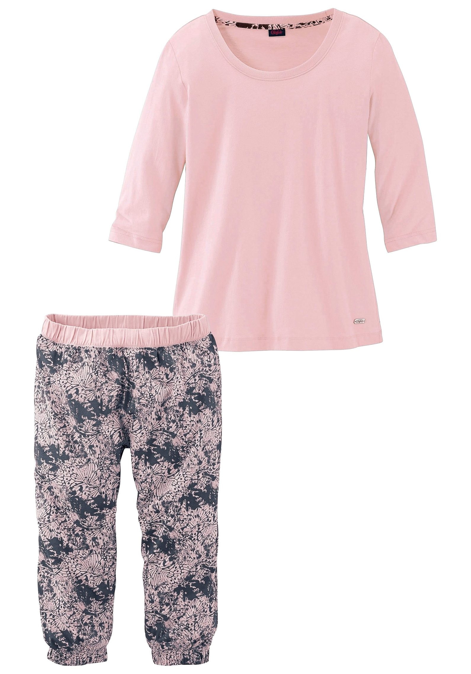 Buffalo Capri-Pyjama, (2 tlg., 1 Stück), mit gemusterter Hose & Wäsche auf  Rechnung bestellen