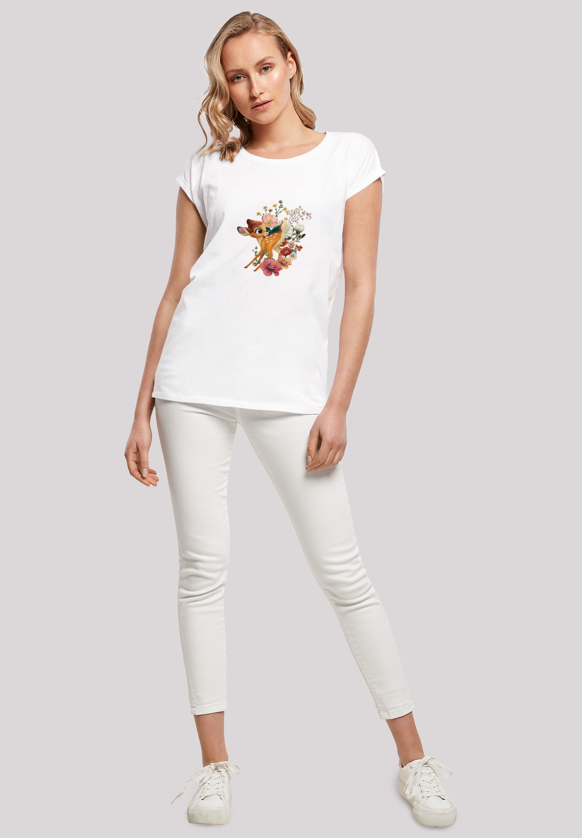 T-Shirt Merch,Regular-Fit,Kurze bestellen F4NT4STIC Ärmel,Bedruckt Damen,Premium »Disney Bambi Meadow«,