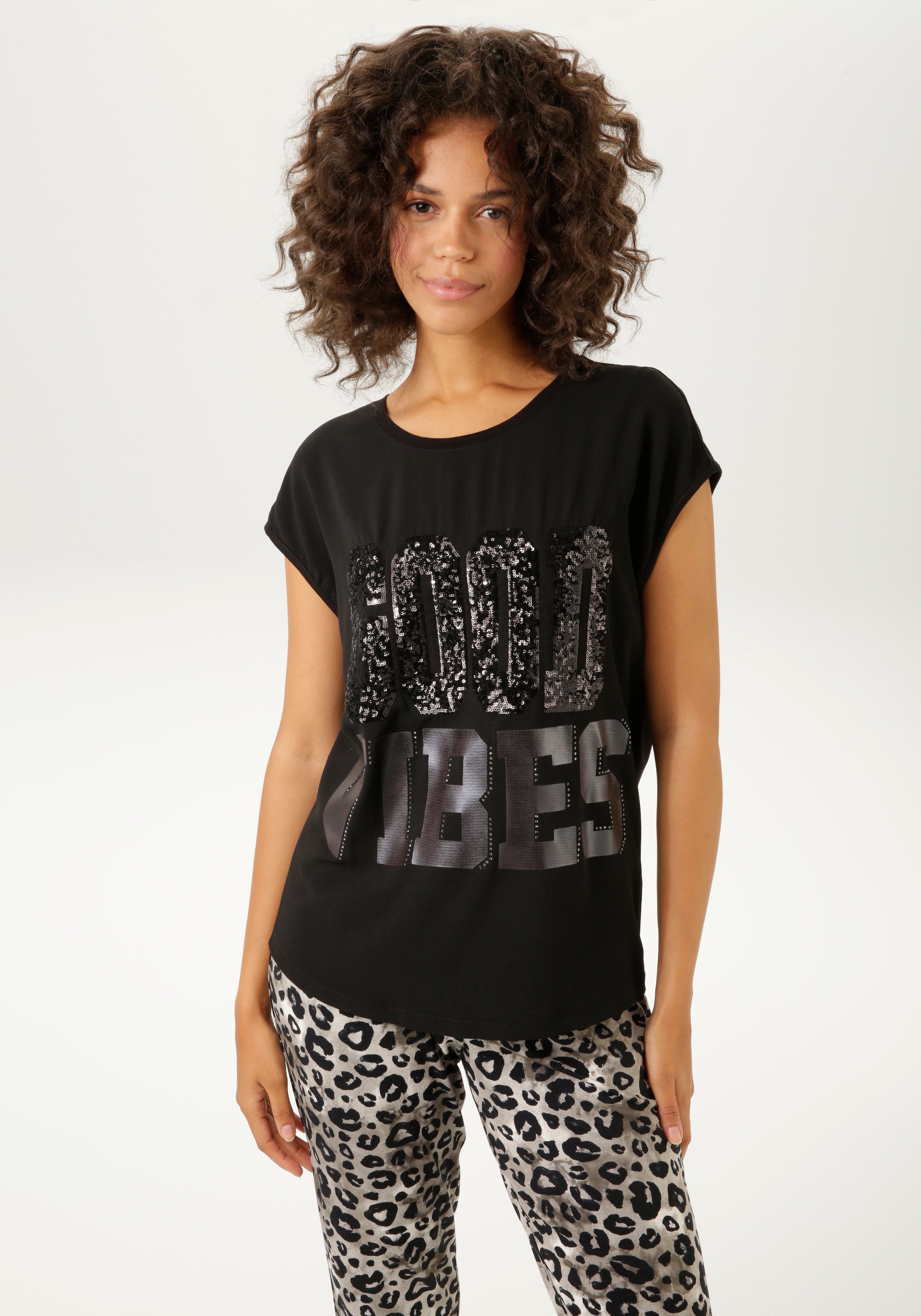 Aniston CASUAL Shirtbluse, NEUE Pailletten verziert - walking und I\'m KOLLEKTION | online mit kaufen Glitzersteinchen