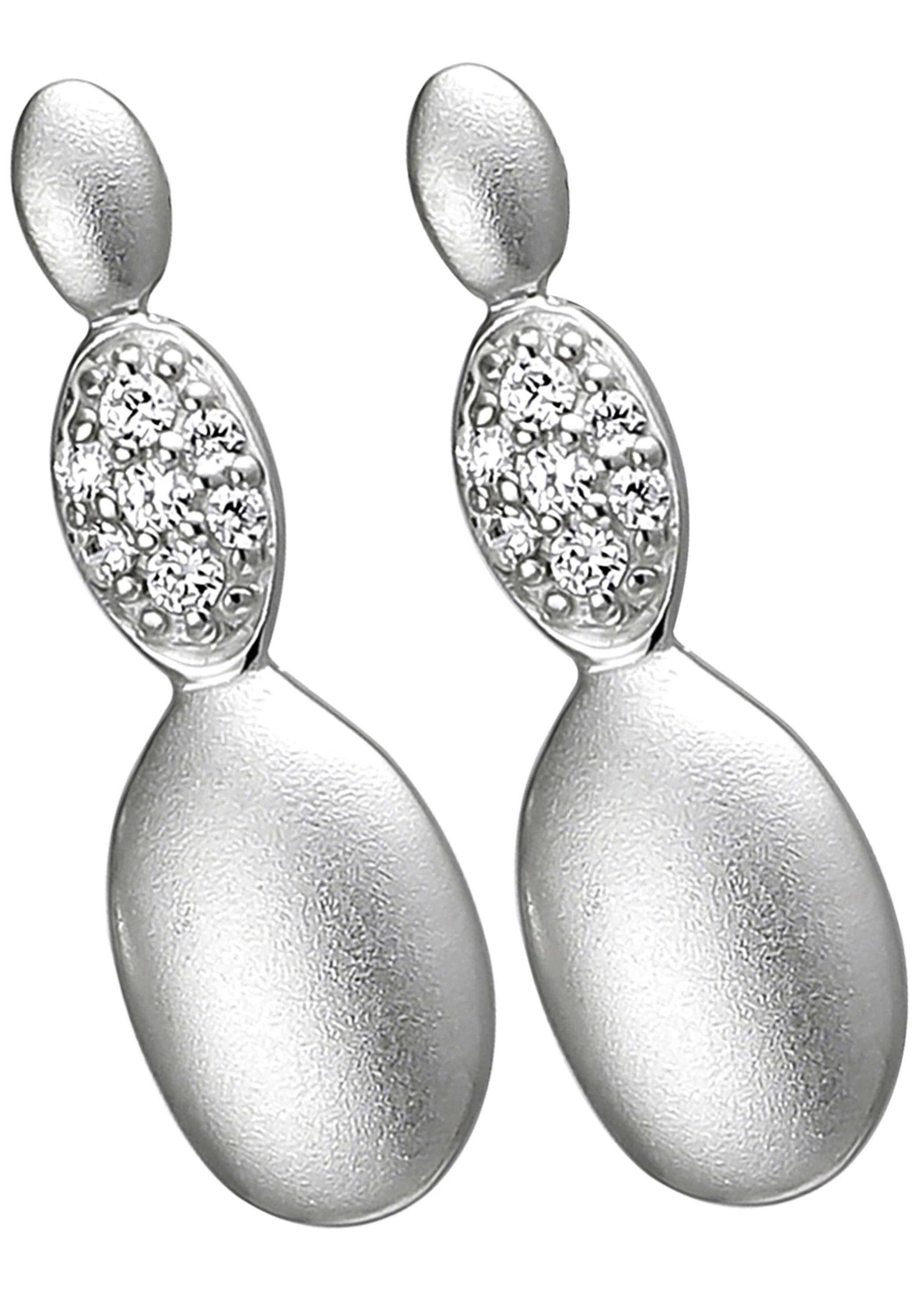 Ohrstecker Zirkonia«, walking »Ohrringe Paar matt 925 kaufen Silber mit 14 I\'m | JOBO