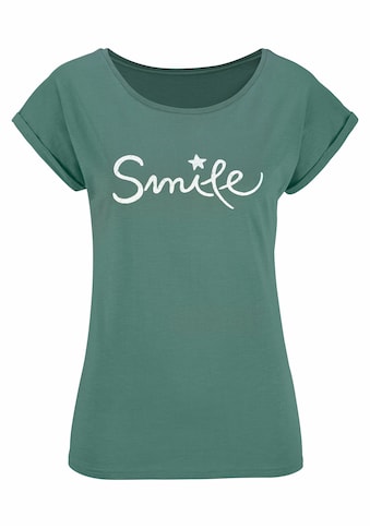 Beachtime T-Shirt, mit modischem Sprüche Frontdruck "Smile" kaufen