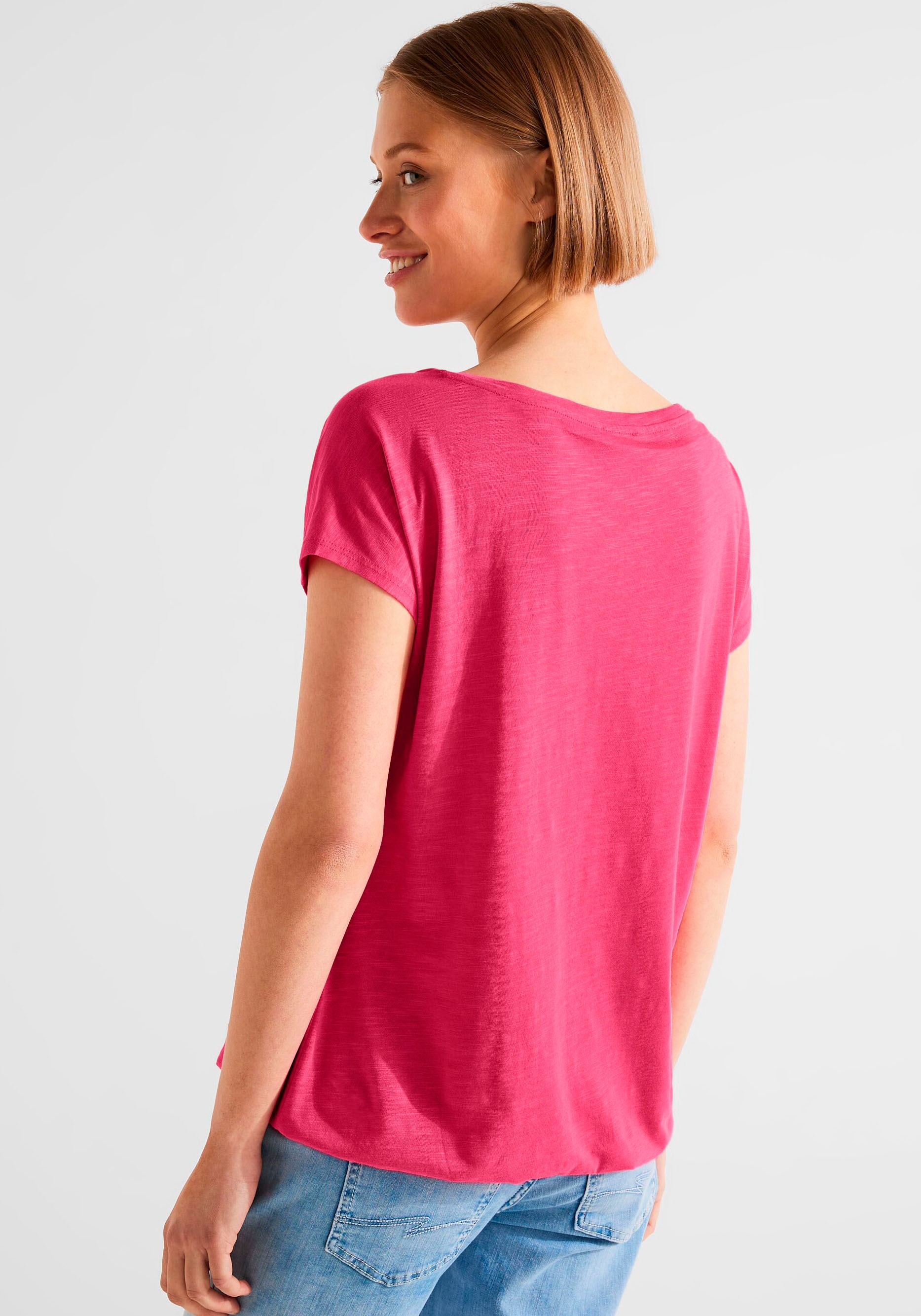 STREET ONE T-Shirt, mit elastischem Saum für perfekten Sitz online | I'm  walking