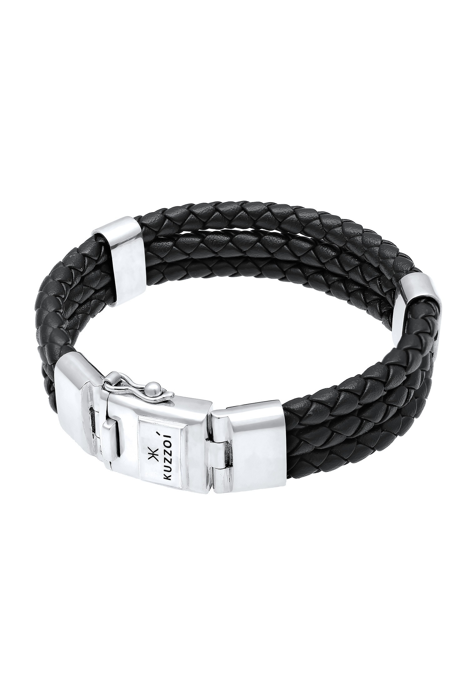 Kuzzoi Armband »Leder Geflochten Kastenverschluss 925er Silber« kaufen |  I\'m walking | Silberarmbänder