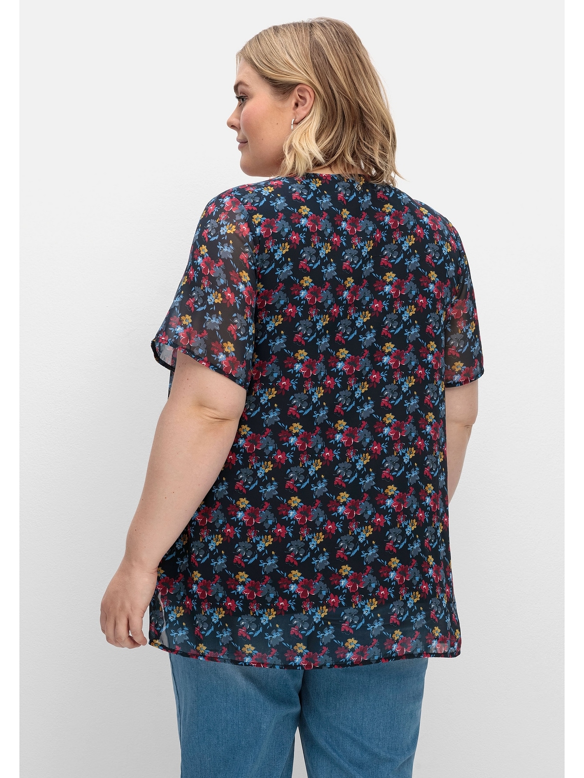 Sheego bestellen Chiffonqualität, »Große Größen«, in Untershirt T-Shirt leichter blickdichtes