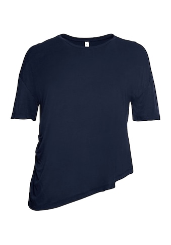 Sheego T-Shirt »Große Größen«, mit asymmetrischem Saum und Faltendetail kaufen
