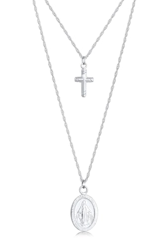 Elli Kette mit Anhänger »Halskette Layering Kreuz Marienbild Zweireihig, 0112511619,... kaufen