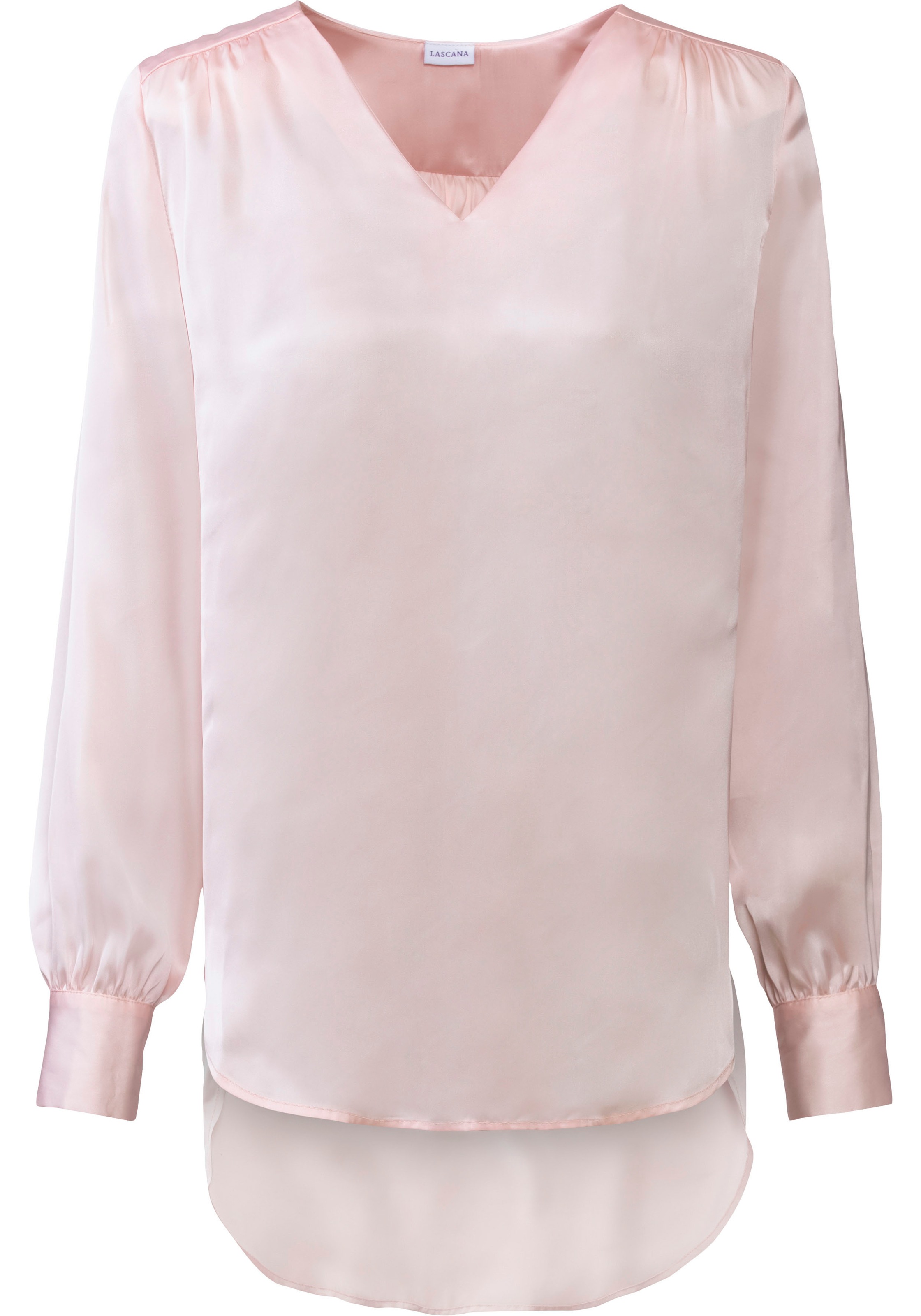 LASCANA Satinbluse mit V-Ausschnitt