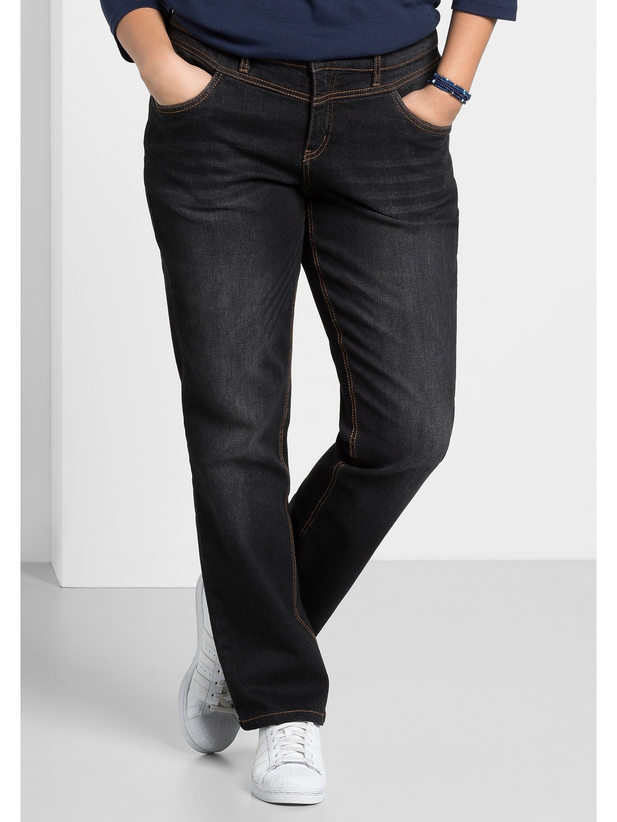 Sheego Stretch-Jeans mit kaufen »Große Größen«, Used-Effekten Gerade« »Die | walking I\'m
