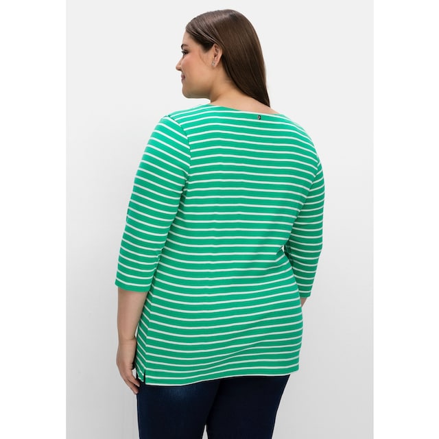 Größen«, 3/4-Arm-Shirt Sheego mit »Große Brusttasche kontrastfarbener online