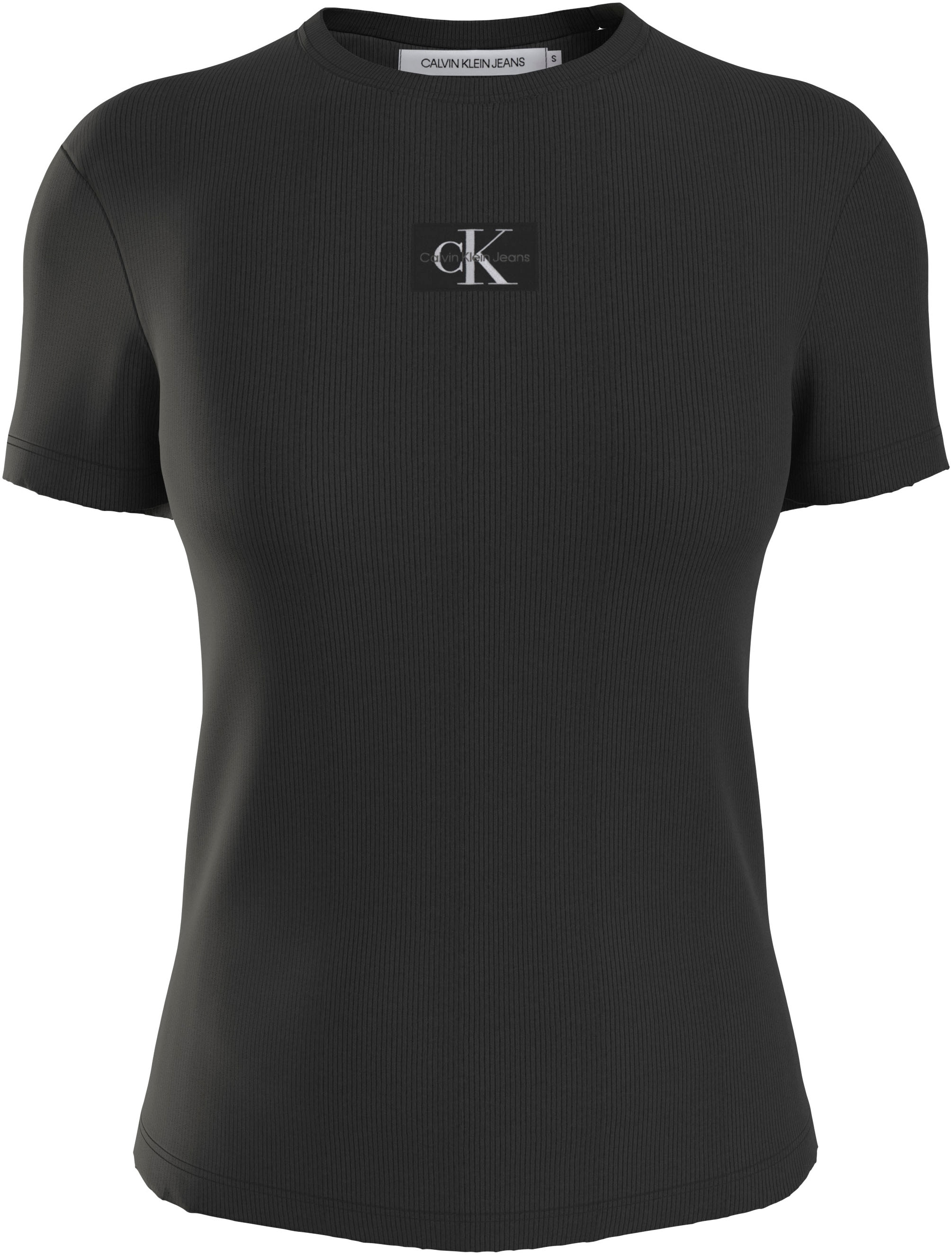 Calvin Klein Jeans T-Shirt »WOVEN TEE« RIB kaufen LABEL walking REGULAR I\'m | online