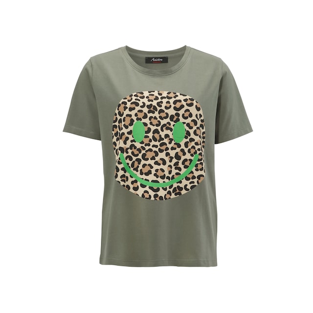 Aniston CASUAL T-Shirt, mit Smiley-Frontprint im Animal-Look kaufen