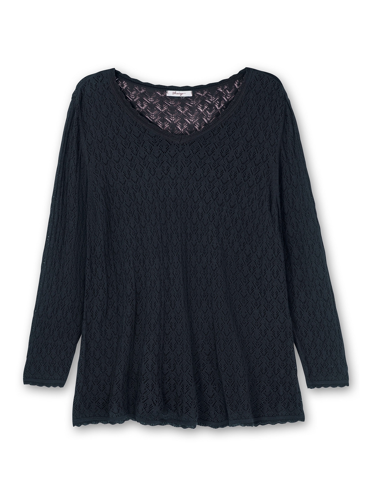 Sheego V-Ausschnitt-Pullover »Große Größen«, aus Ajourstrick, in leichter  A-Linie online kaufen | I\'m walking