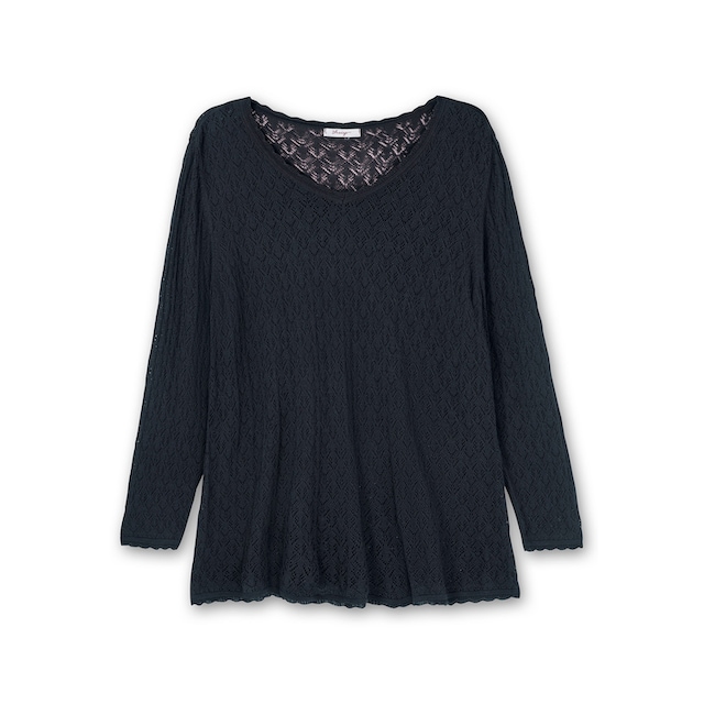 Sheego V-Ausschnitt-Pullover »Große Größen«, aus Ajourstrick, in leichter  A-Linie online kaufen | I'm walking