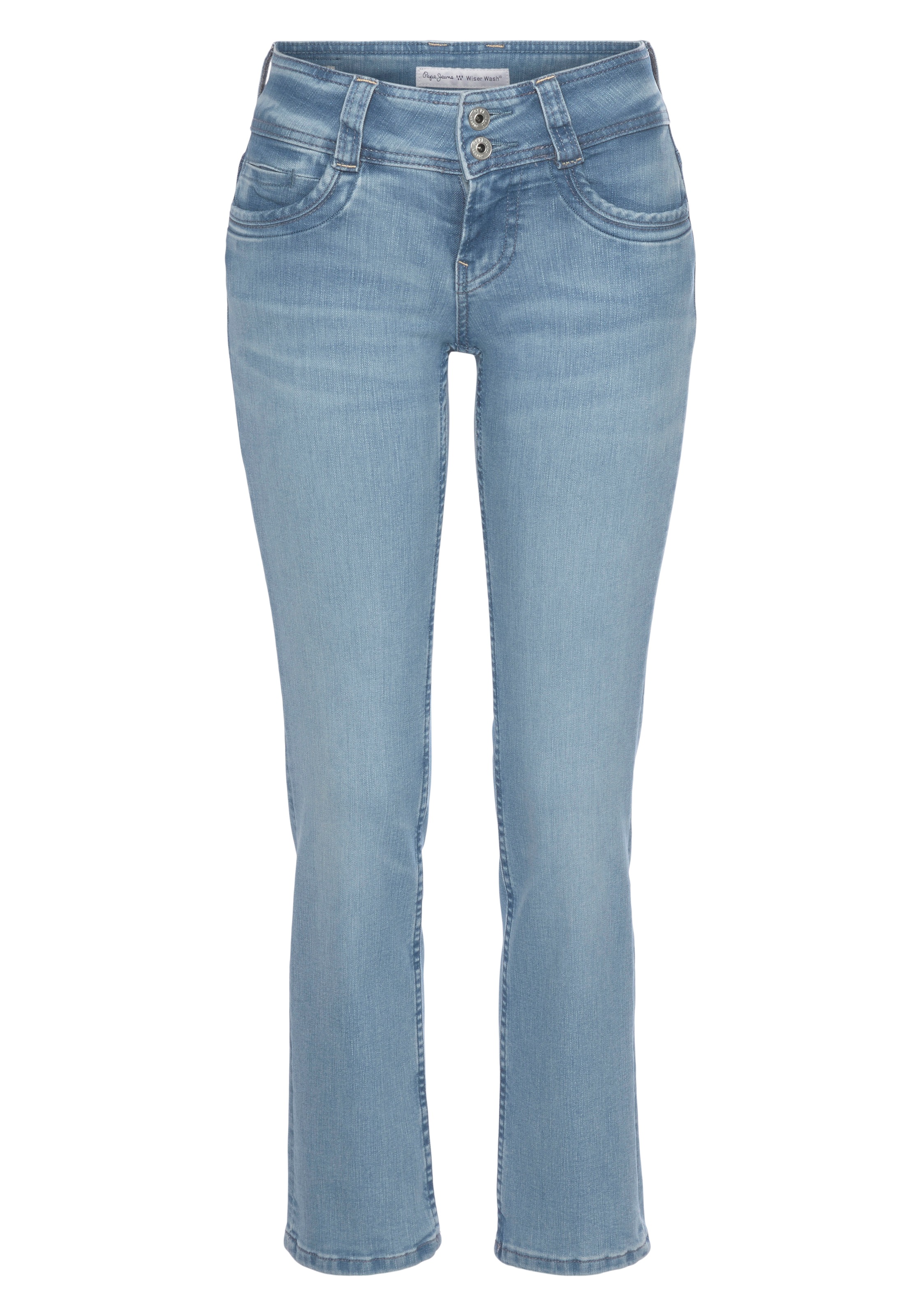 Pepe Jeans Straight-Jeans Qualtät Doppel-Knopf-Bund mit geradem online schöner Bein in »GEN«, und