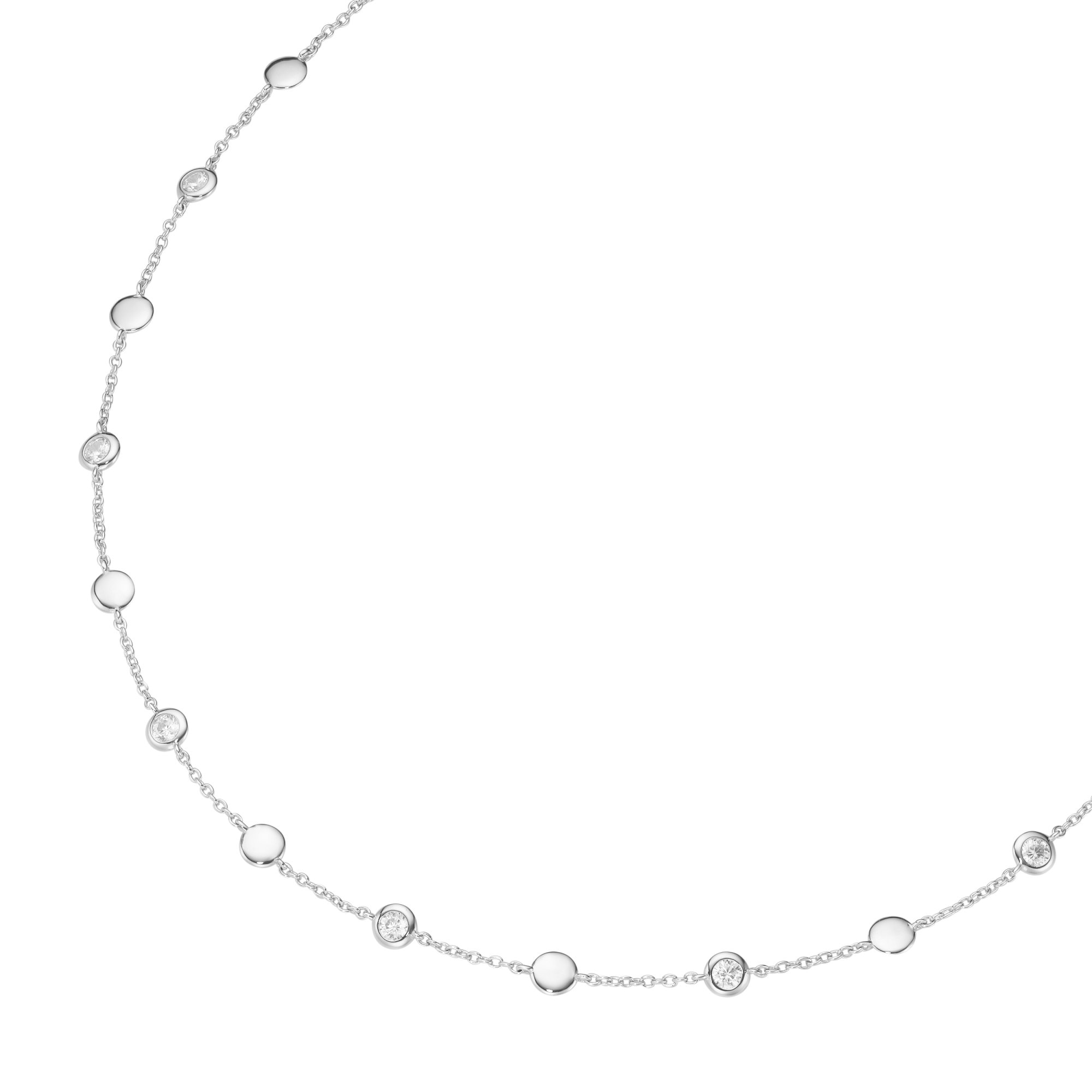 GIORGIO MARTELLO MILANO Collier »mit Zwischenteilen in glänzend und weiße  Zirkonia, Silber 925« bestellen | I\'m walking | Silberketten