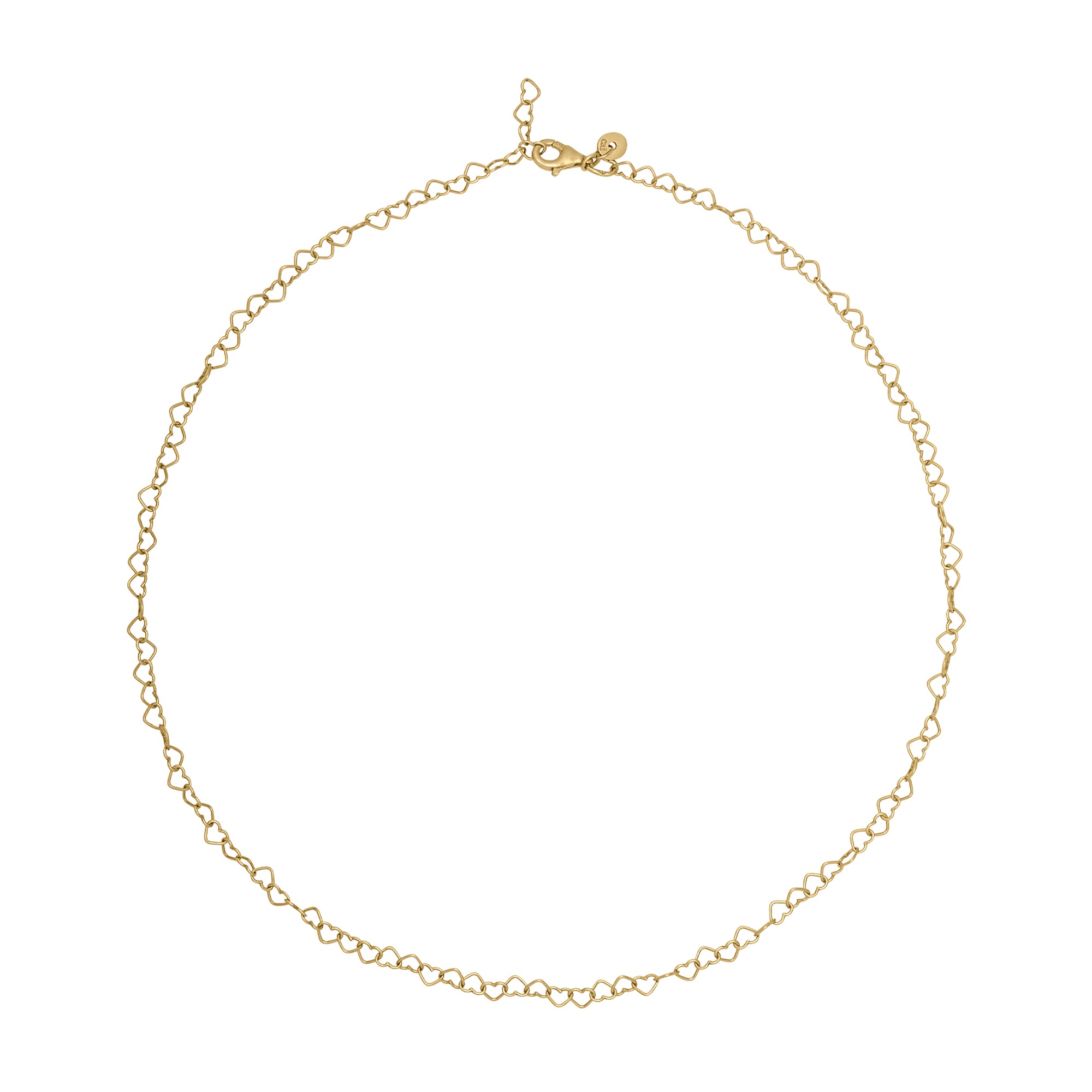 CAÏ Collierkettchen 925 Silber vergoldet Herzchenkette Choker