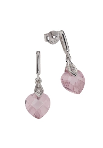 Zeeme Paar Ohrhänger »925/- Sterling Silber Zirkonia Herz pink«, hochglanzpoliert kaufen