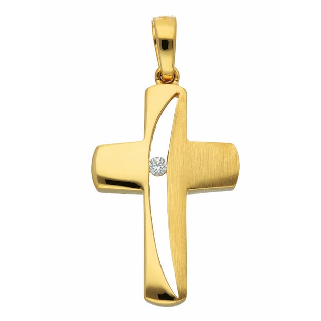 Adelia´s Kettenanhänger »333 Gold Kreuz Anhänger mit Zirkonia«, mit Zirkonia  Goldschmuck für Damen & Herren im Onlineshop | I\'m walking