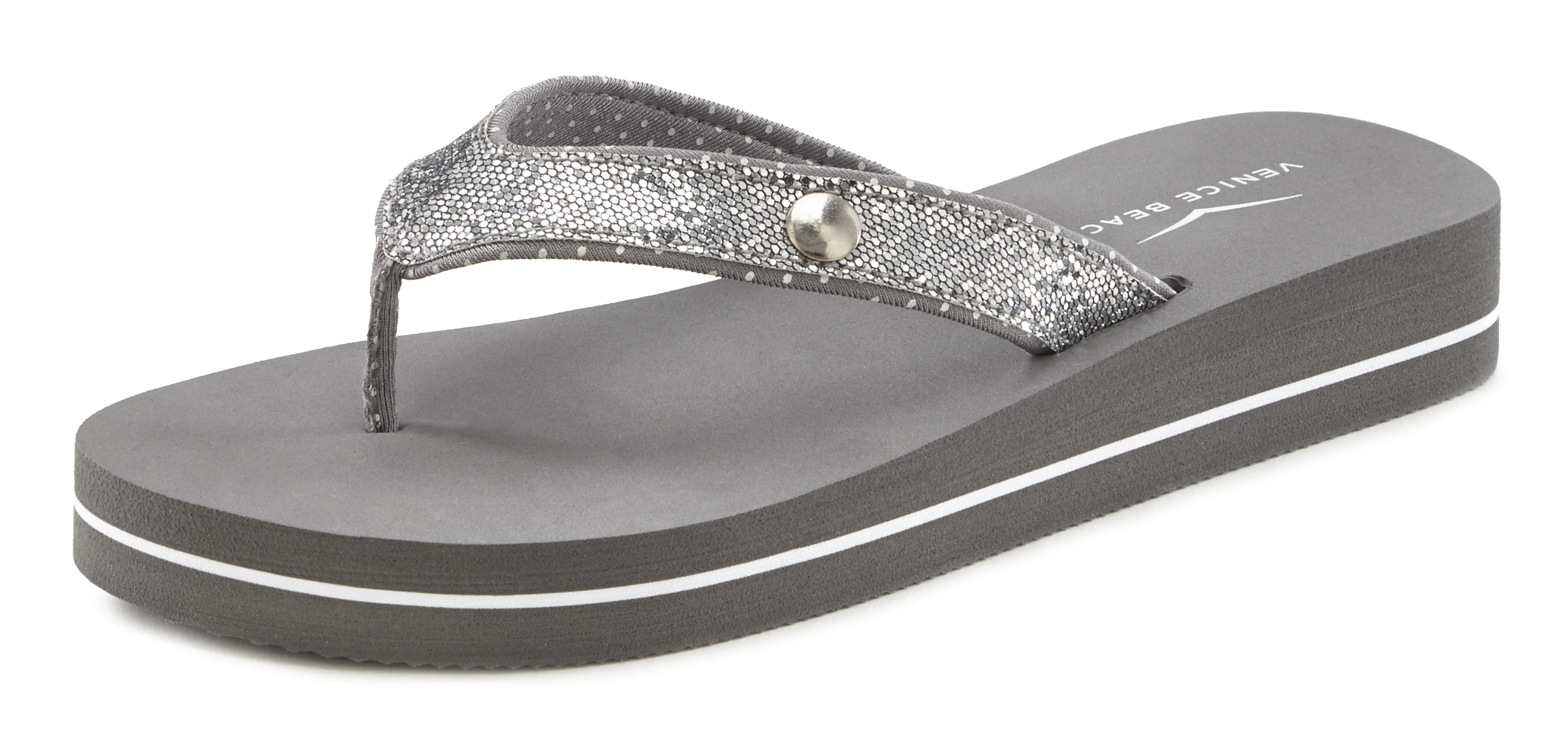 Badezehentrenner, Pantolette ultraleicht mit Glitzerband VEGAN