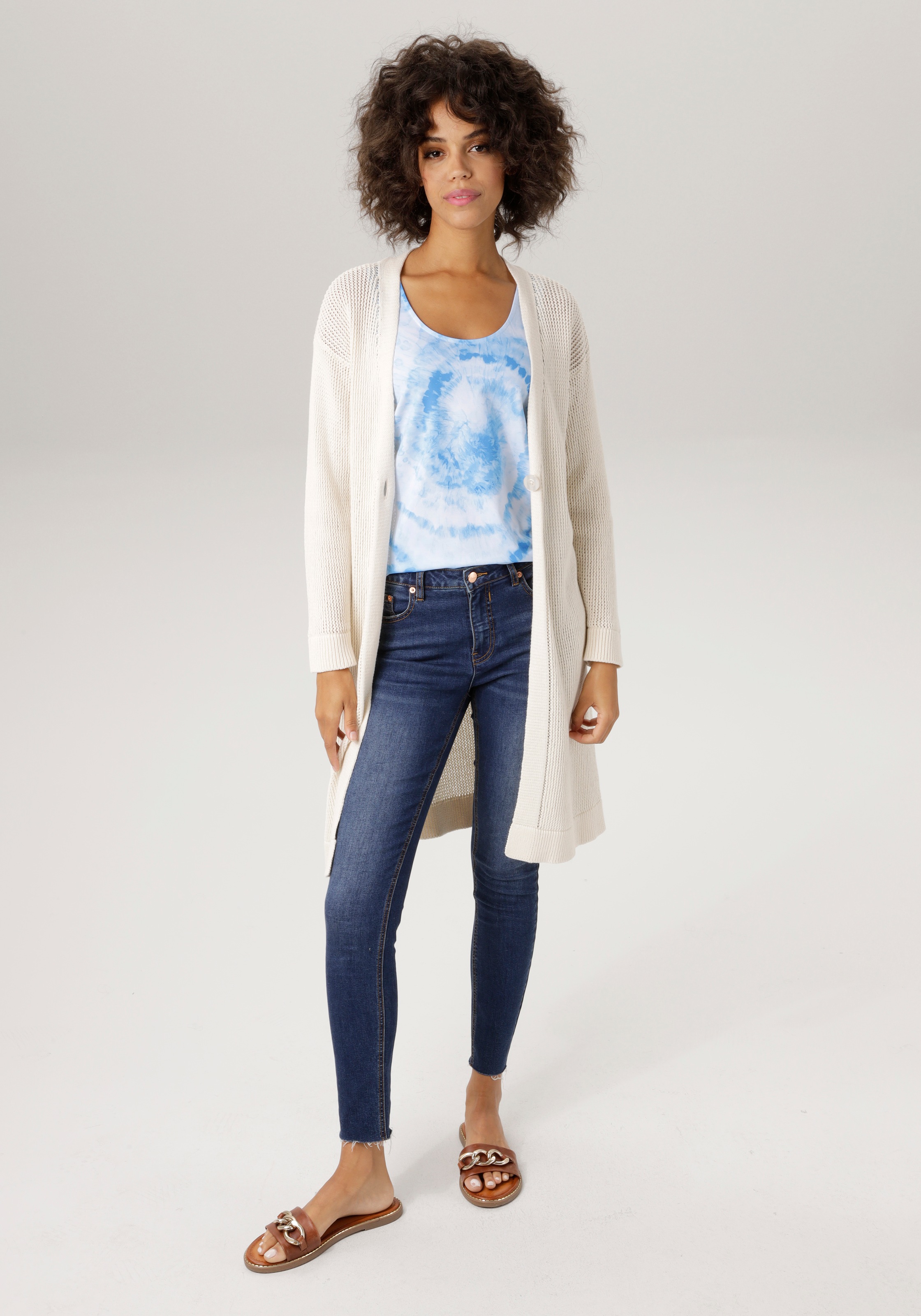 aniston casual -  Strickjacke, im trendigem Netzstrickmuster - NEUE KOLLEKTION