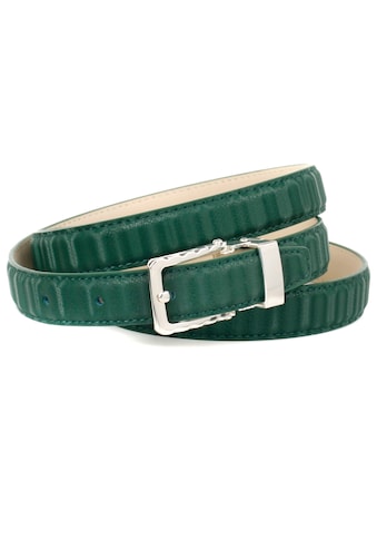 Anthoni Crown Ledergürtel, Stilvoller Gürtel in grün mit silberfarbener Schließe kaufen