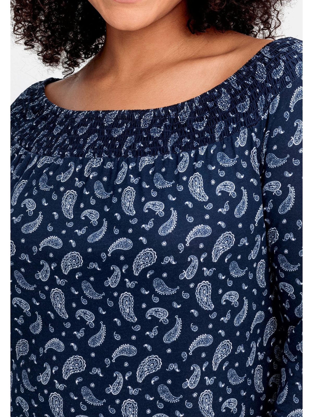 Sheego 3/4-Arm-Shirt »Große Größen«, mit Paisleyprint und Bordürendruck  online