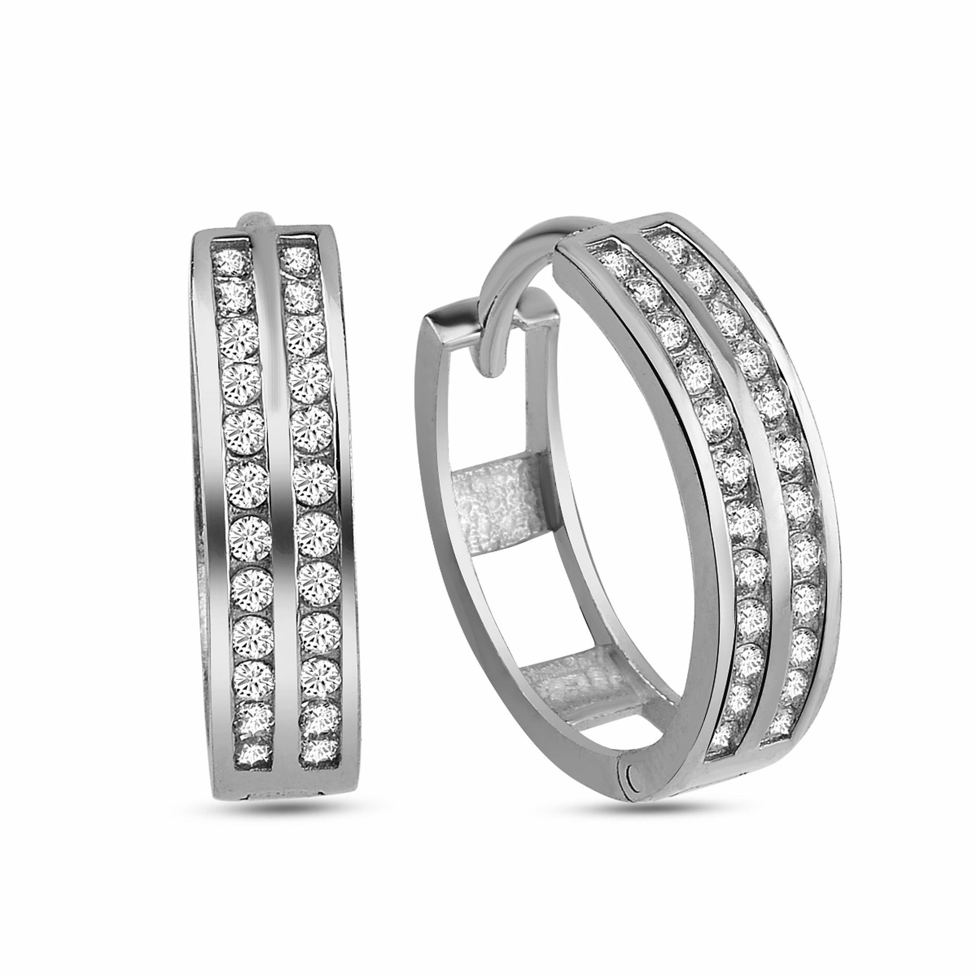dKeniz Paar Creolen »925/- Sterling Silber Pave« kaufen