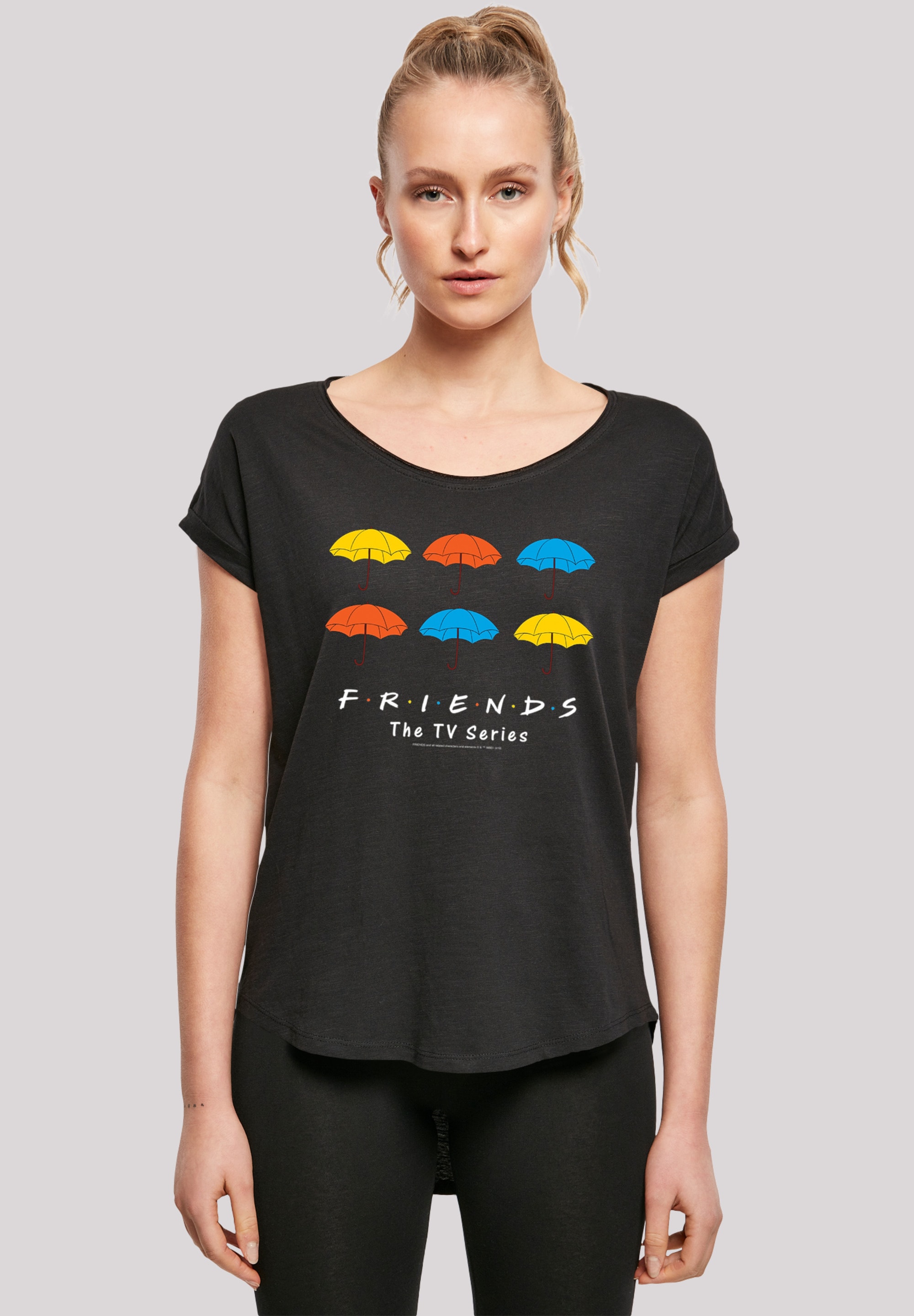F4NT4STIC T-Shirt »FRIENDS walking online I\'m Bunte Regenschirme«, Print 