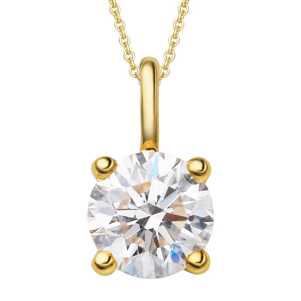 ONE ELEMENT Kettenanhänger 0 30 ct Diamant Brillant Anhänger aus 750 Gelbgold Damen Gold Schmuck