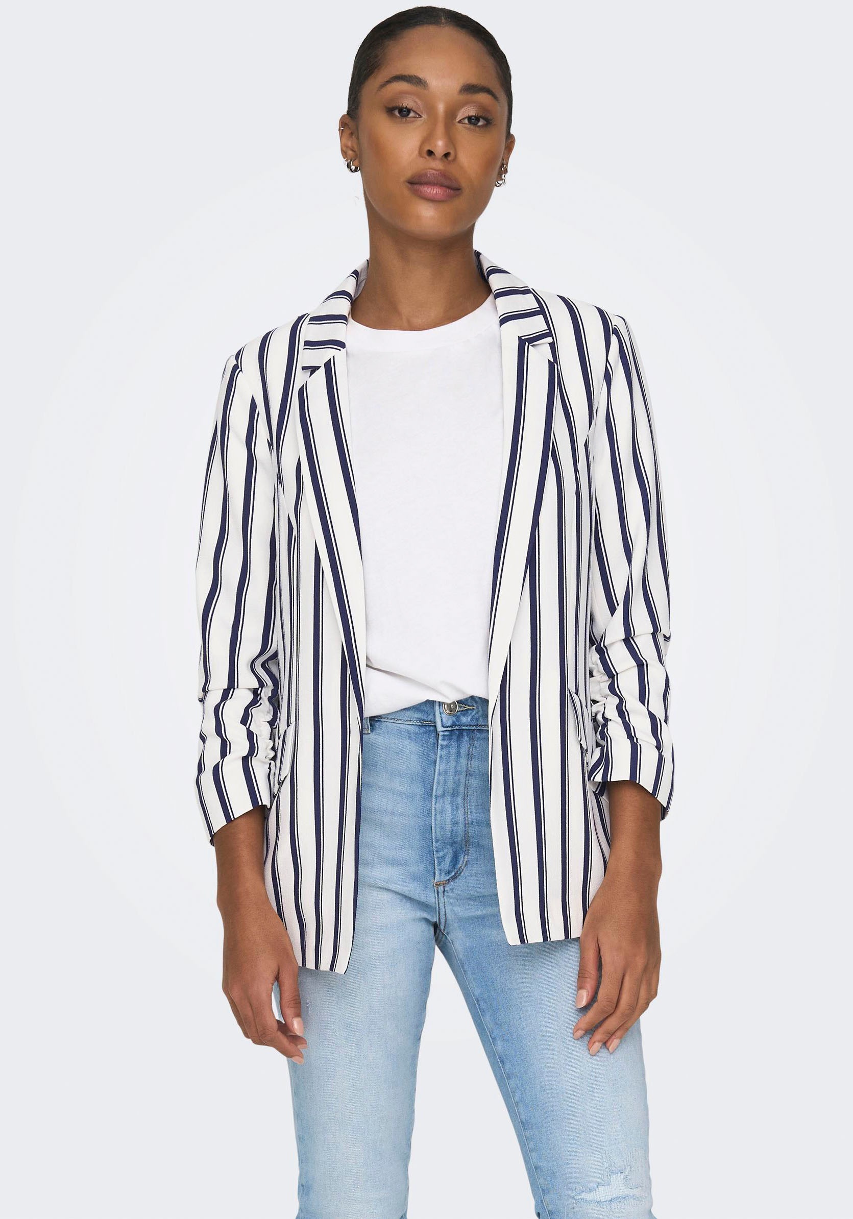 white striped blazer womens