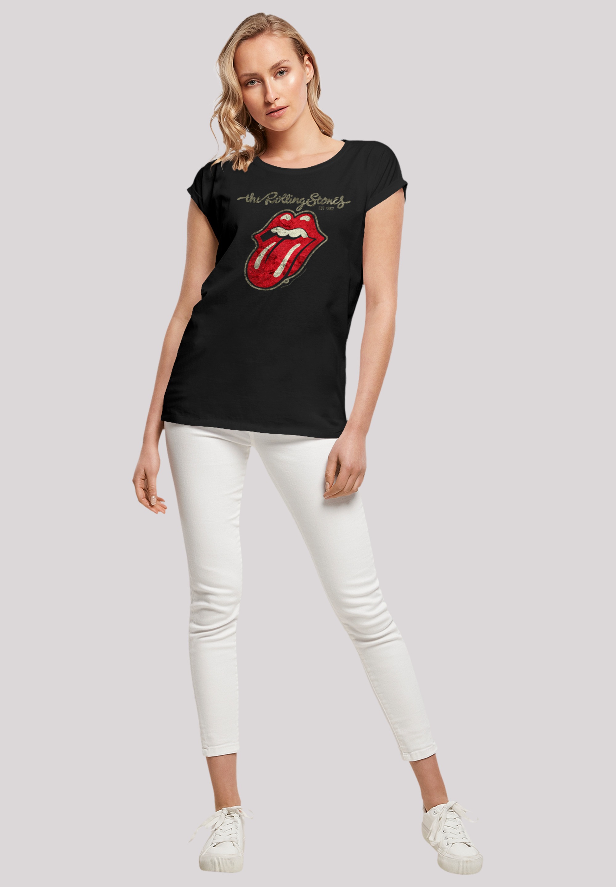 F4NT4STIC T-Shirt »The Rolling Plastered Washed«, Stones Premium | walking I\'m Qualität Tongue