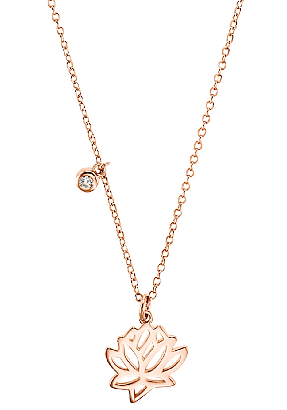 s.Oliver Kette mit Anhänger »Lotusblüte, 2034194«, mit Zirkonia (synth ...