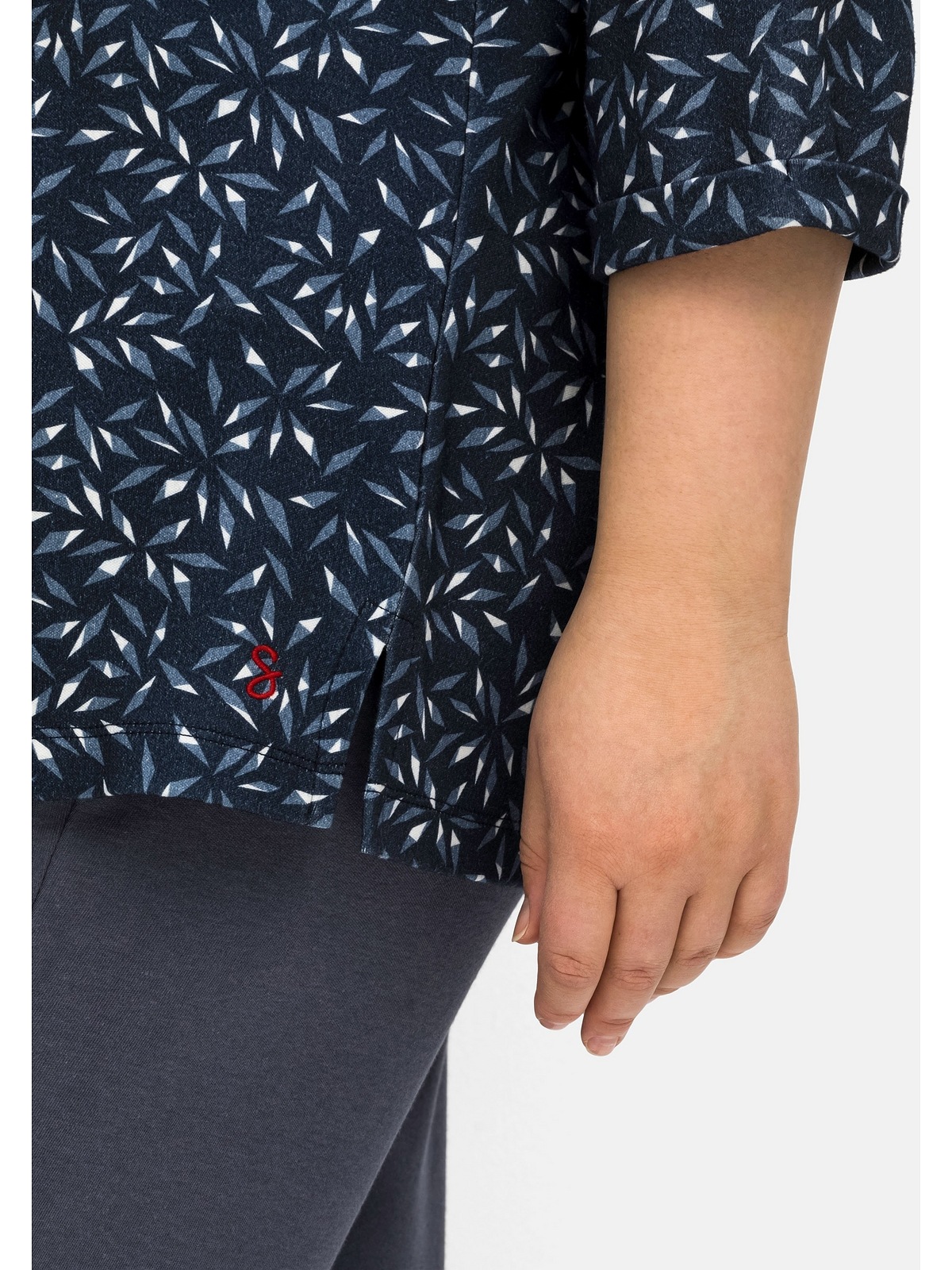 Sheego Sweatshirt Große Größen mit Alloverdruck aus Interlock
