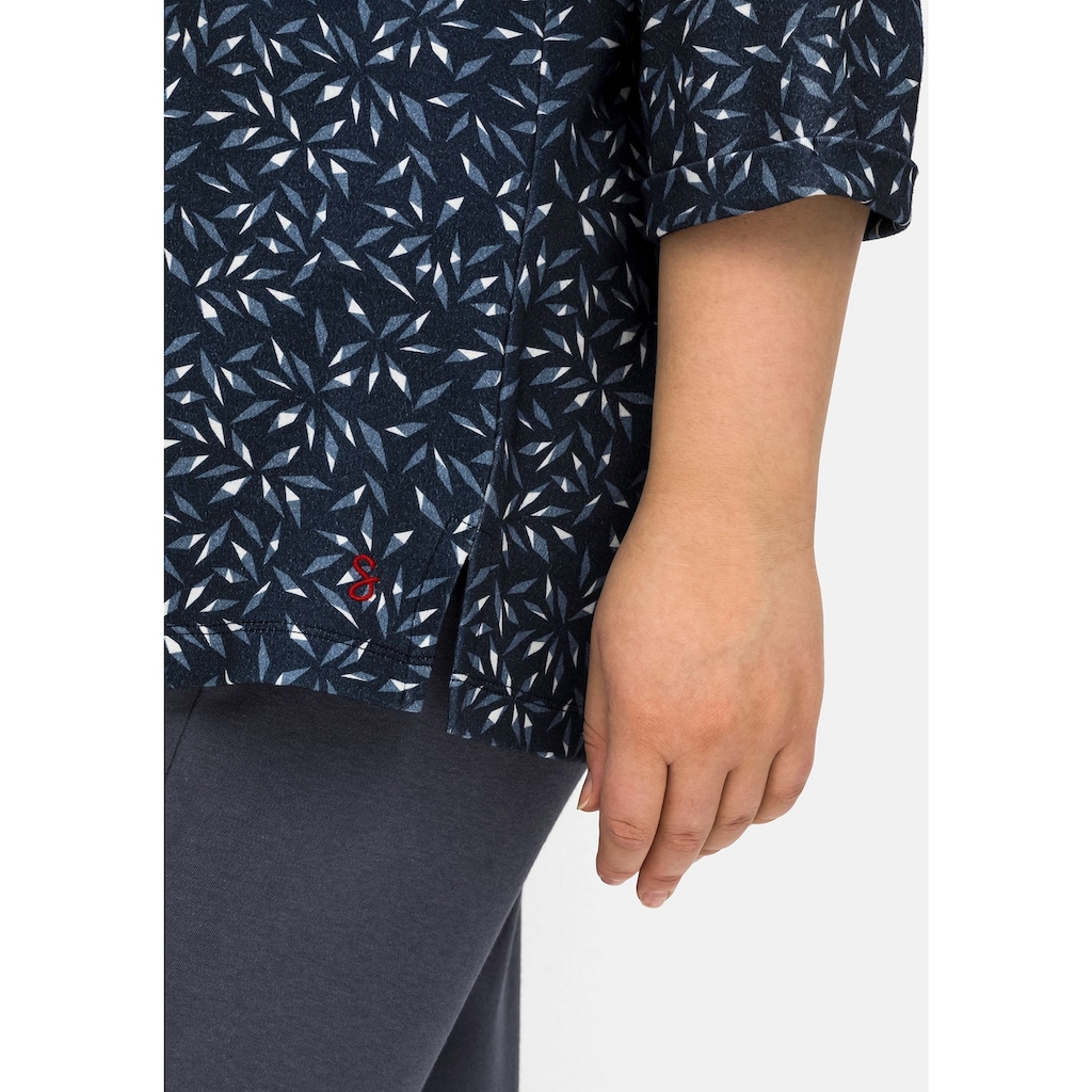Sheego Sweatshirt Große Größen mit Alloverdruck aus Interlock