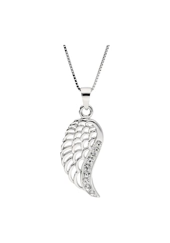 Smart Jewel Kette mit Anhänger »mit Flügel, Kristall Steine, Silber 925« kaufen