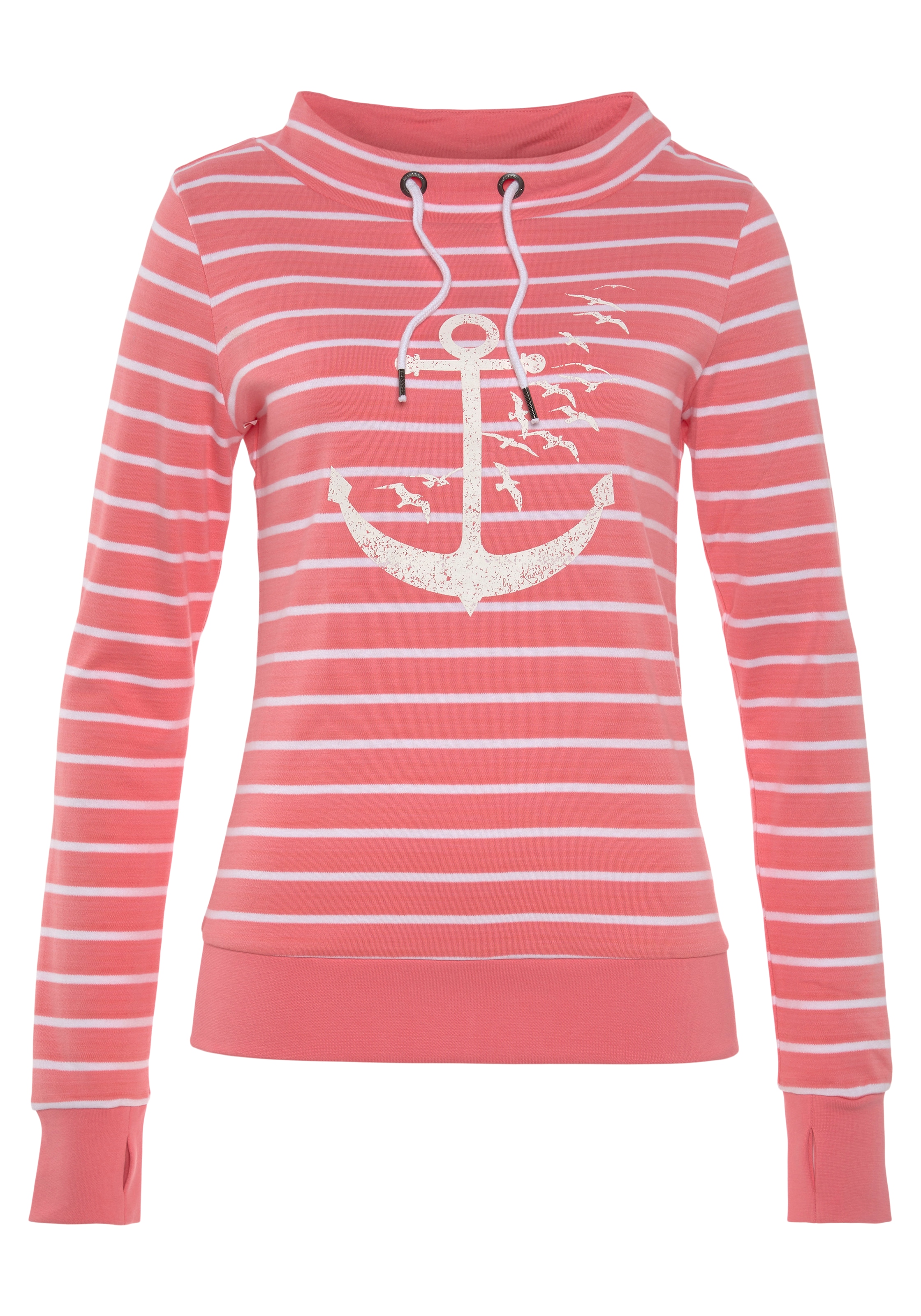 KangaROOS Sweatshirt, mit sportlichem Stehkragen und maritimen shoppen Druck