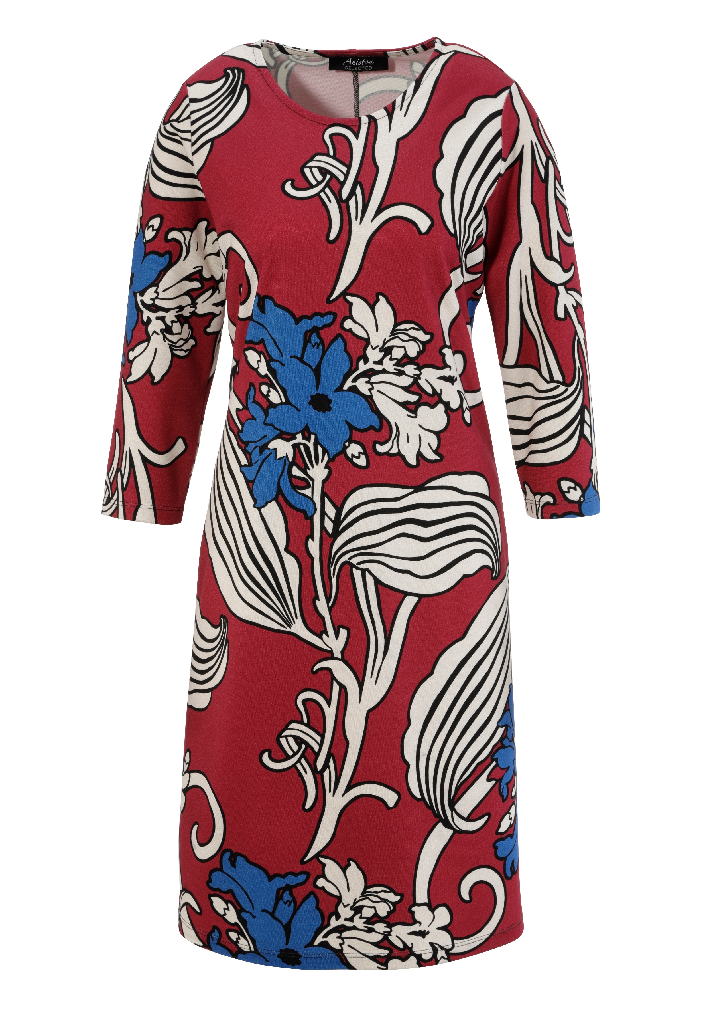 aniston selected -  Jerseykleid, mit großflächigem Blumen- und Blätterdruck - NEUE KOLLEKTION
