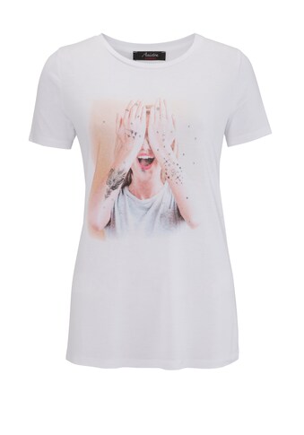 Aniston CASUAL T-Shirt, mit Glitzersteinchen verzierter Frontdruck kaufen
