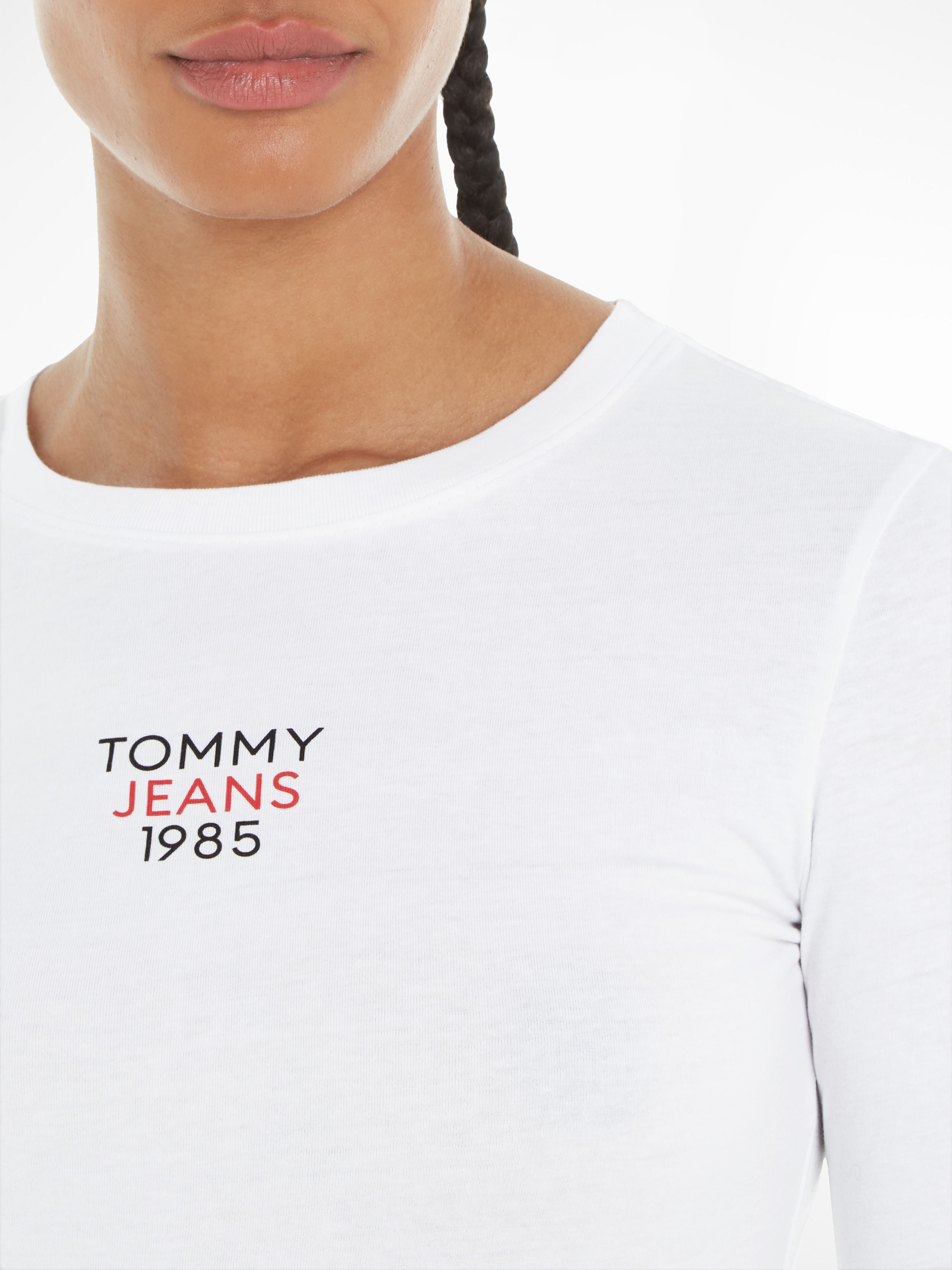 mit Tommy I\'m walking Shirt«, Fit »Slim Logoschriftzug Logo Essential | Jeans Longsleeve Langarmshirt bestellen