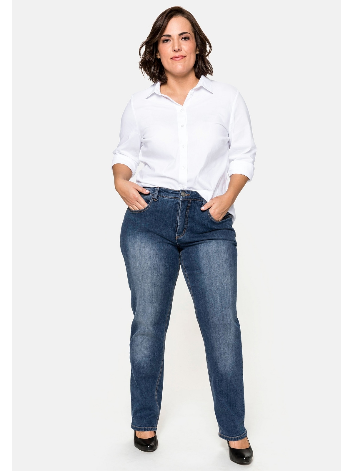 Sheego Stretch-Jeans »Große Bauch-weg-Effekt shoppen Größen«