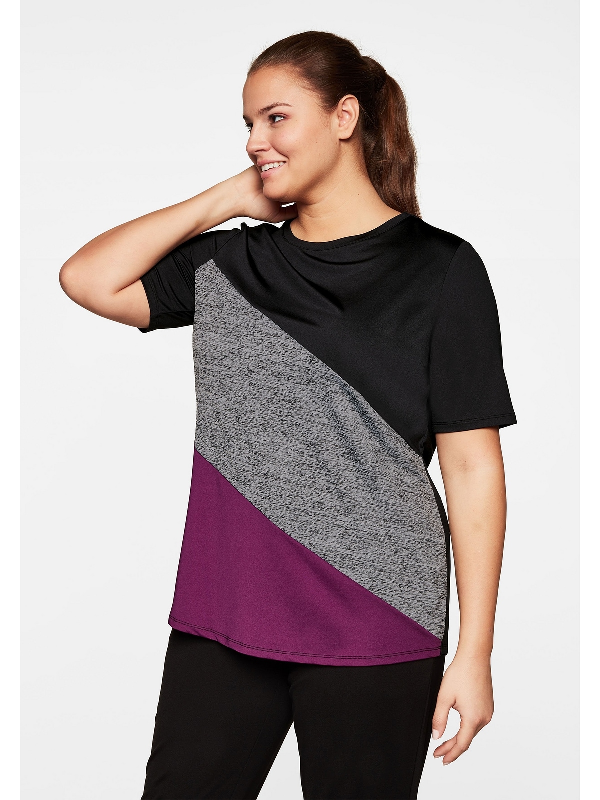 »Funktionsshirt«, T-Shirt Colourblocking, Sheego atmungsaktiv shoppen mit